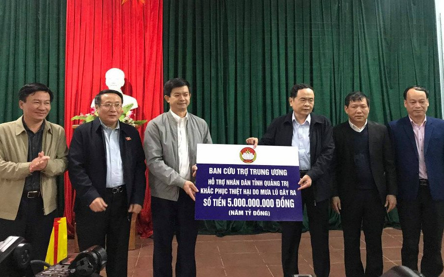 Ủy ban Trung ương MTTQ Việt Nam hỗ trợ Quảng Trị khắc phục hậu quả thiên tai