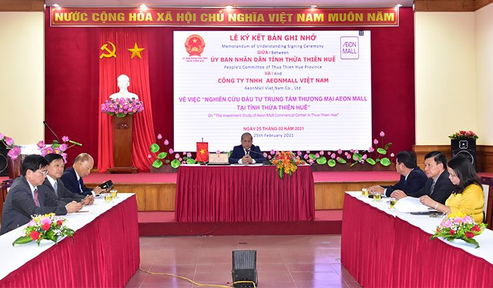 Thừa Thiên Huế và AEONMALL Việt Nam xúc tiến thành lập dự án trung tâm thương mại 150 triệu USD