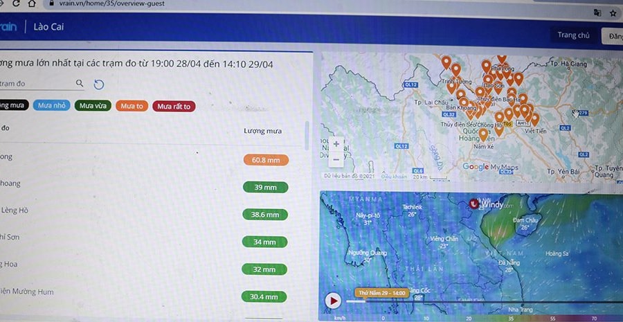 Lào Cai: Triển khai ứng dụng đo mưa, cảnh báo thời tiết qua thiết bị điện tử