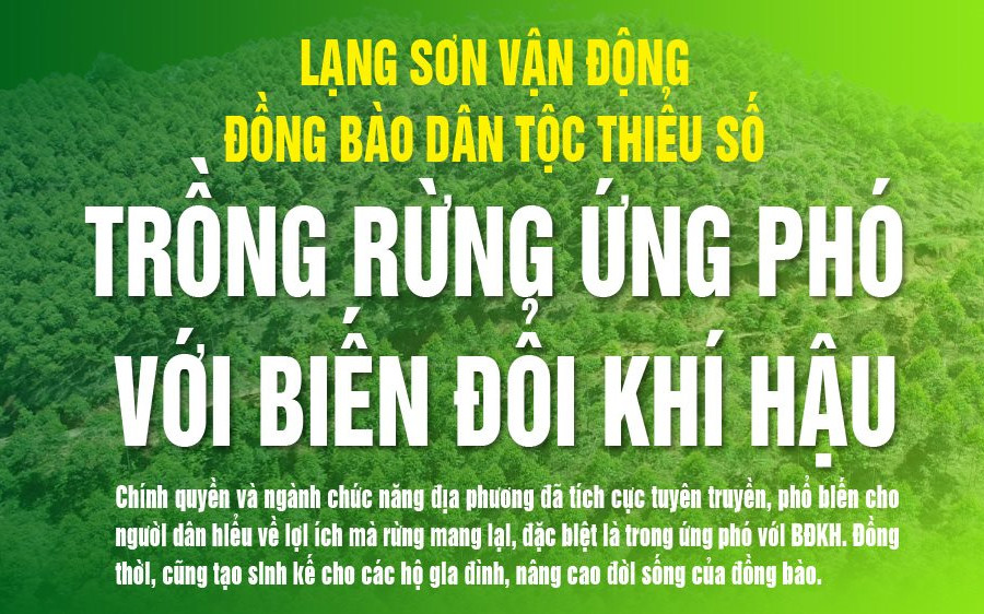 Infographic: Lạng Sơn vận động đồng bào DTTS trồng rừng ứng phó với BĐKH