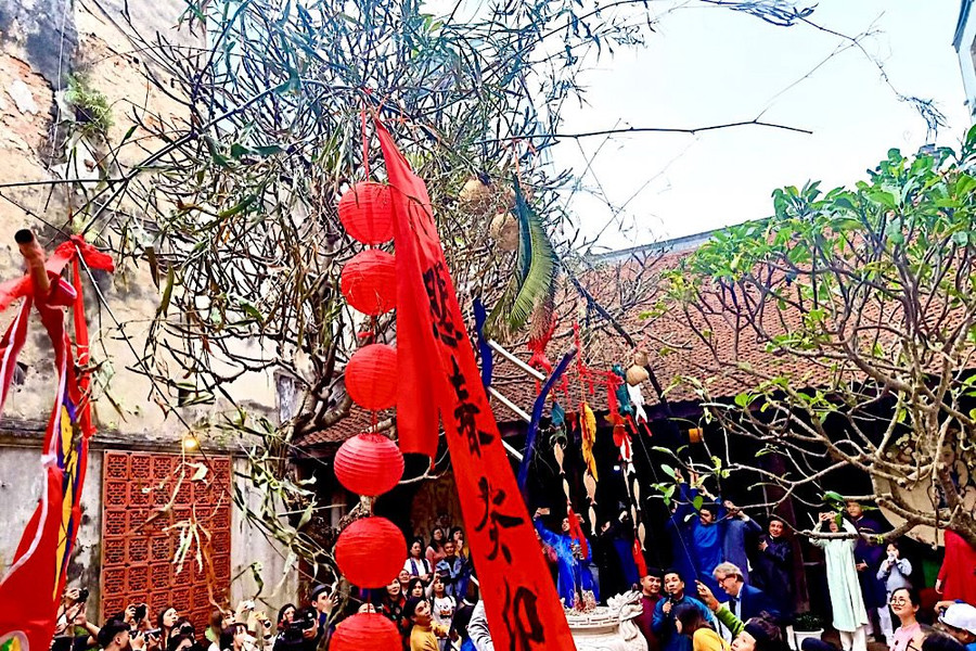Hà Nội: Độc đáo Lễ dựng cây nêu đón Tết Nguyên đán Quý Mão 2023