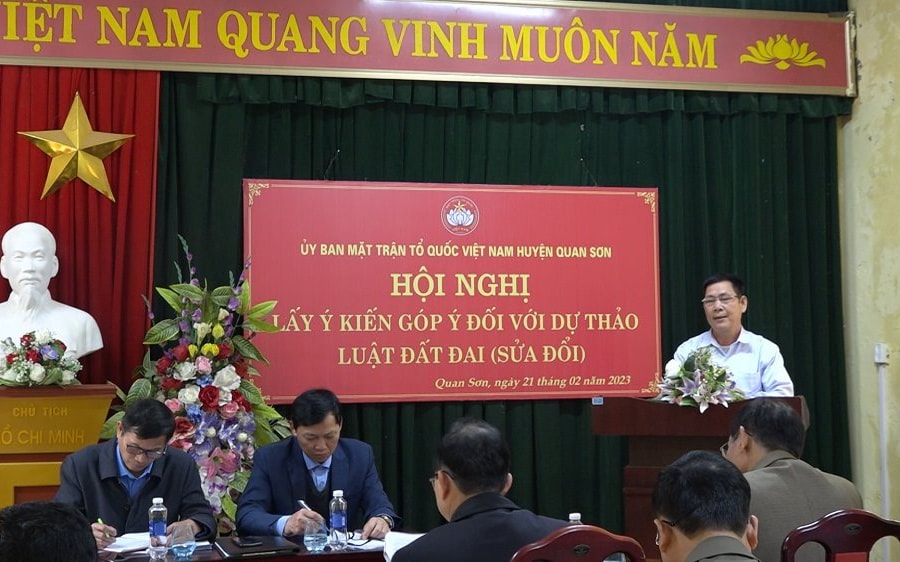 Quan Sơn (Thanh Hóa): Lấy ý kiến góp ý đối với dự thảo Luật Đất đai (sửa đổi)