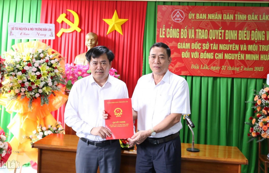 Đồng chí Nguyễn Minh Huấn được bổ nhiệm giữ chức Giám đốc Sở Tài nguyên và Môi trường Đắk Lắk