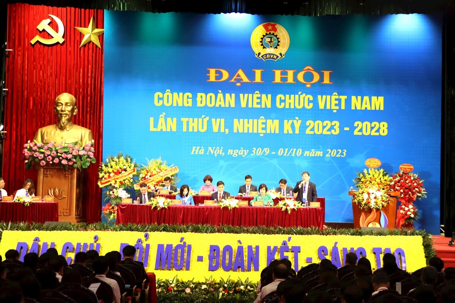 Khai mạc Phiên thứ nhất Đại hội Công đoàn Viên chức Việt Nam lần thứ VI, nhiệm kỳ 2023-2028