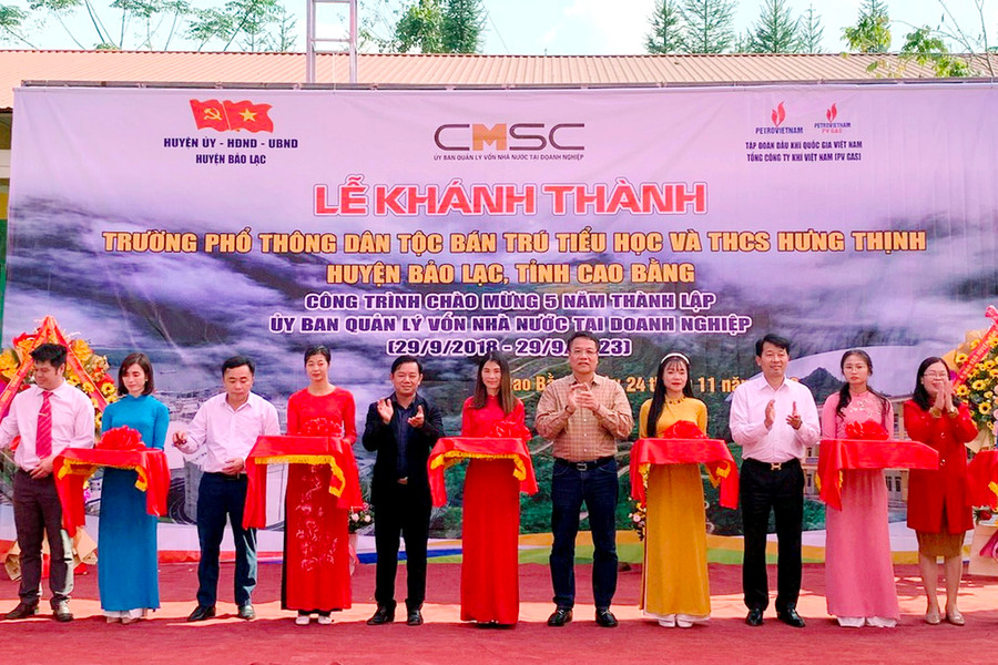PV GAS tài trợ 5 tỷ đồng xây dựng trường Phổ thông dân tộc bán trú Tiểu học và THCS Hưng Thịnh, huyện Bảo Lạc, tỉnh Cao Bằng