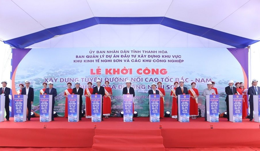 Thanh Hóa: Khởi công dự án tuyến đường nối cao tốc Bắc - Nam, Quốc lộ 1A đi cảng Nghi Sơn