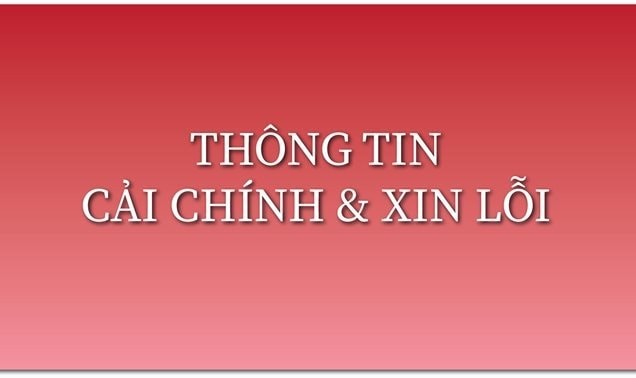 Cải chính và xin lỗi