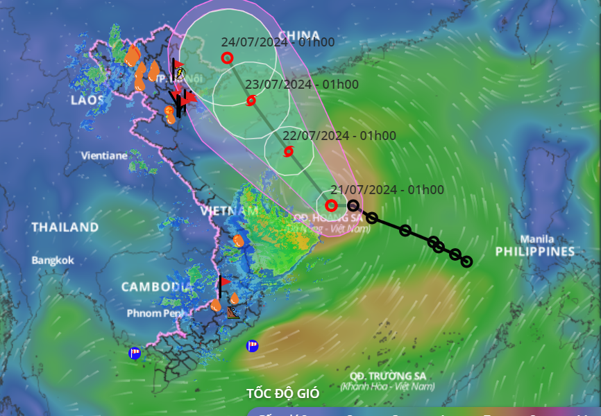 Áp thấp nhiệt đới đi qua quần đảo Hoàng Sa