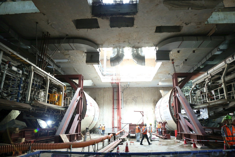 Máy đào hầm đường sắt đô thị Nhổn – Ga Hà Nội đã sẵn sàng hoạt động