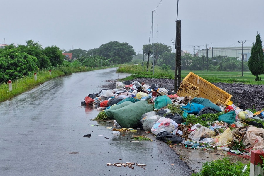 Trực Ninh - Nam Định: Bãi rác thải tự phát ven đê gây ô nhiễm môi trường