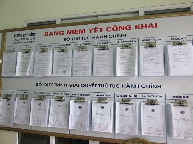 Công bố thủ tục hành chính trong lĩnh vực đất đai thuộc phạm vi chức năng quản lý nhà nước của Bộ TN&MT