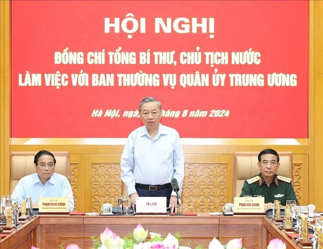 Tổng Bí thư, Chủ tịch nước Tô Lâm làm việc với Ban Thường vụ Quân ủy Trung ương