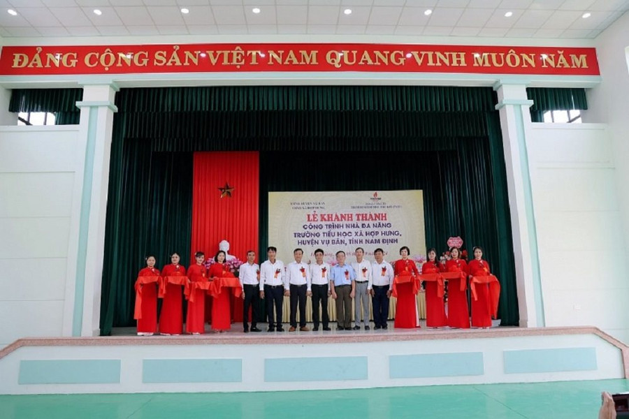 PVEP: Khánh thành công trình nhà đa năng tại Trường Tiểu học xã Hợp Hưng