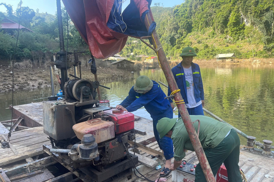 Sơn La: Triển khai khoan tiêu thoát lũ vùng ngập úng bản Phiêng Nghè