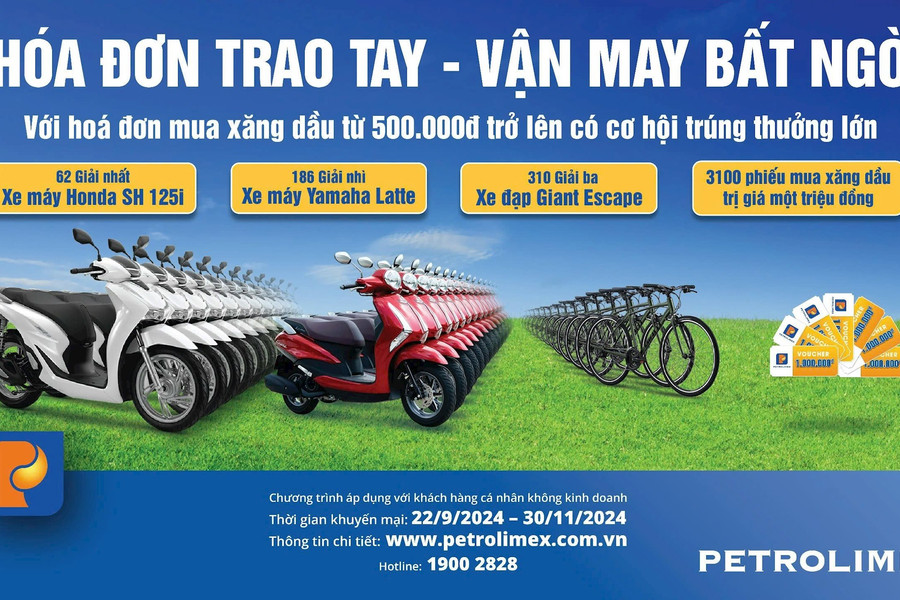 Petrolimex tri ân khách hàng với chương trình “Hóa đơn trao tay - Vận may bất ngờ”