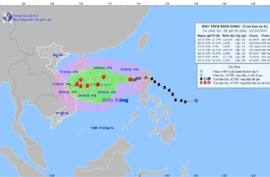 Quảng Nam cấm biển từ 10 giờ ngày 25/10 cho đến khi bão TRAMI tan