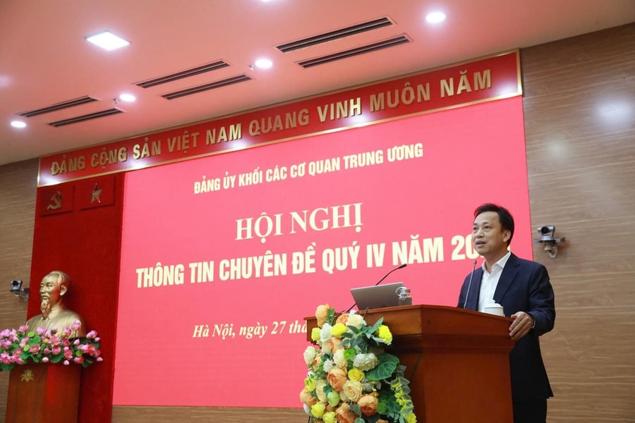 Đảng ủy Bộ TN&MT tham dự trực tuyến Hội nghị Thông tin chuyên đề Quý IV/2024 của Đảng ủy Khối các cơ quan Trung ương